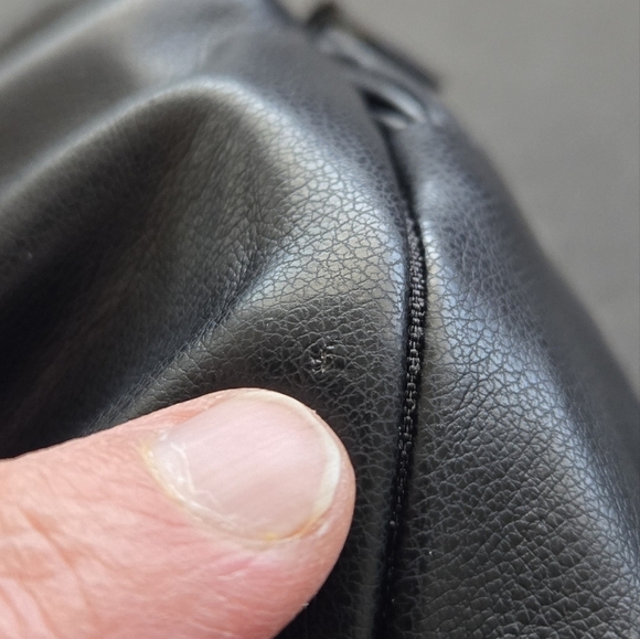 DKNY Black Faux Leather Pant Womens Sz L High Waist Tapered Leg  Stretch Comfor - Picture 12 of 12